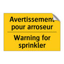 Avertissement pour arroseur - Warning for sprinkler