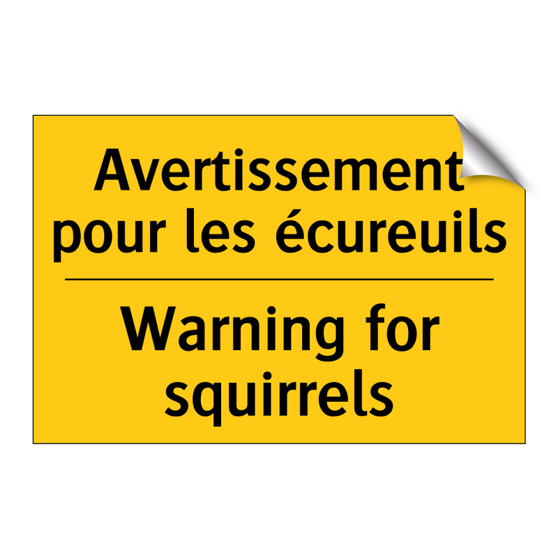 Avertissement pour les écureuils /.../ - Warning for squirrels