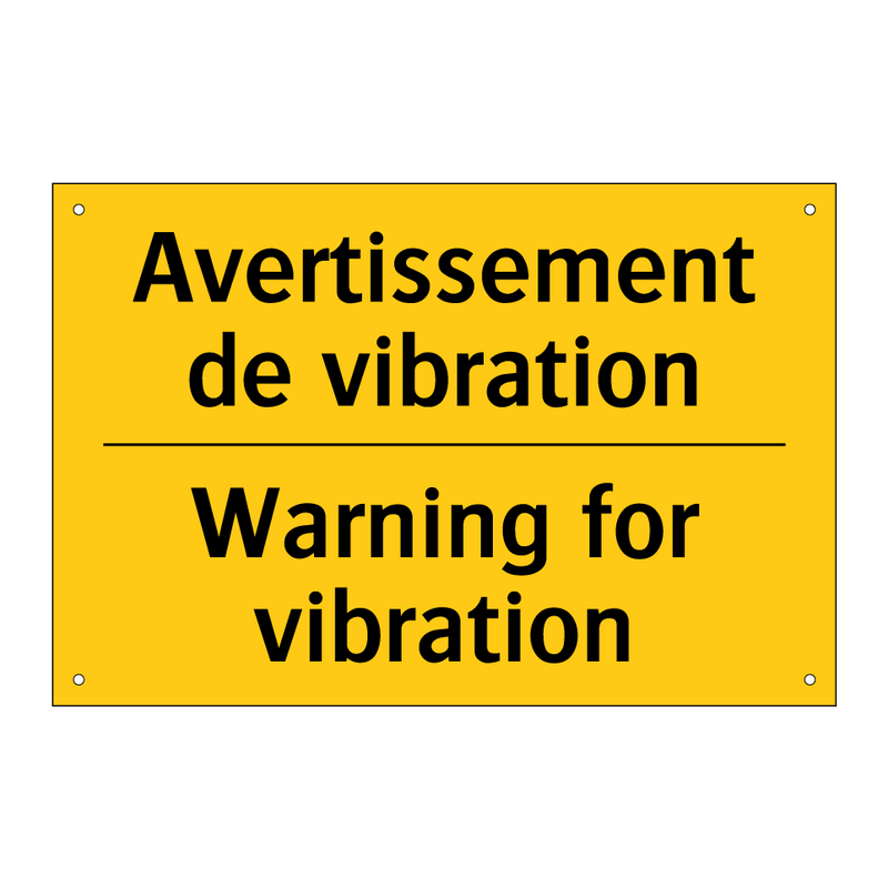 Avertissement de vibration - Warning for vibration