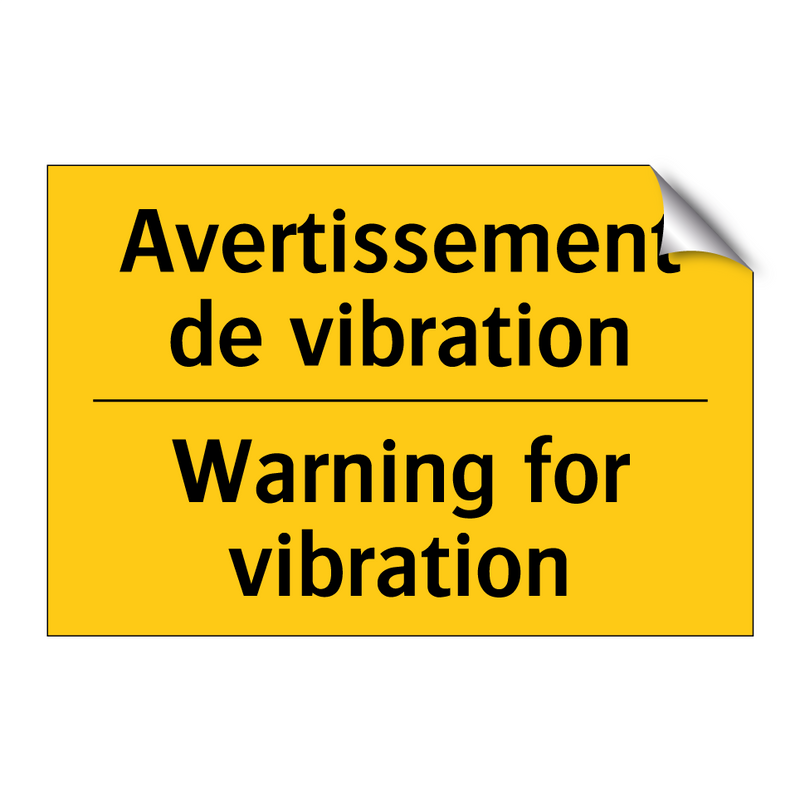 Avertissement de vibration - Warning for vibration