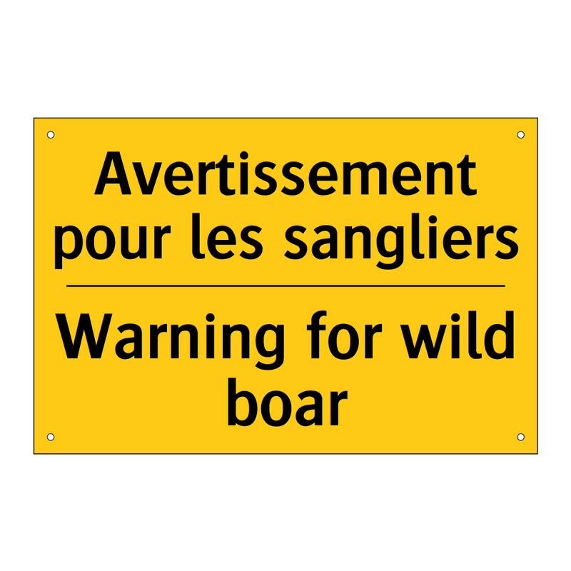 Avertissement pour les sangliers /.../ - Warning for wild boar