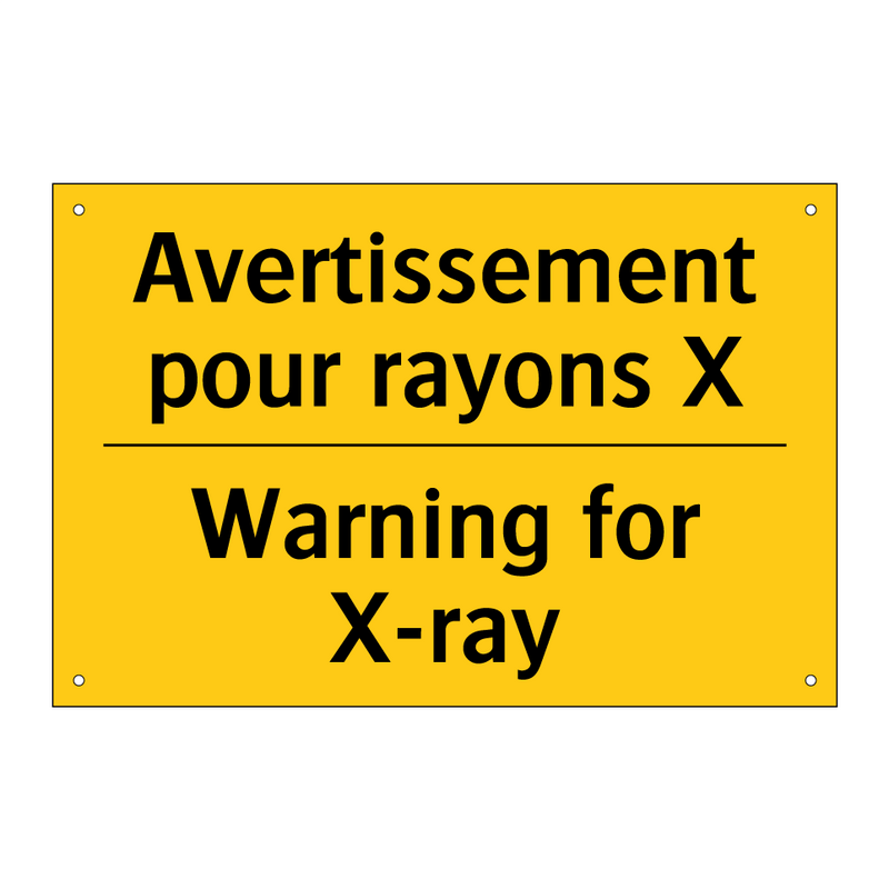 Avertissement pour rayons X - Warning for X-ray