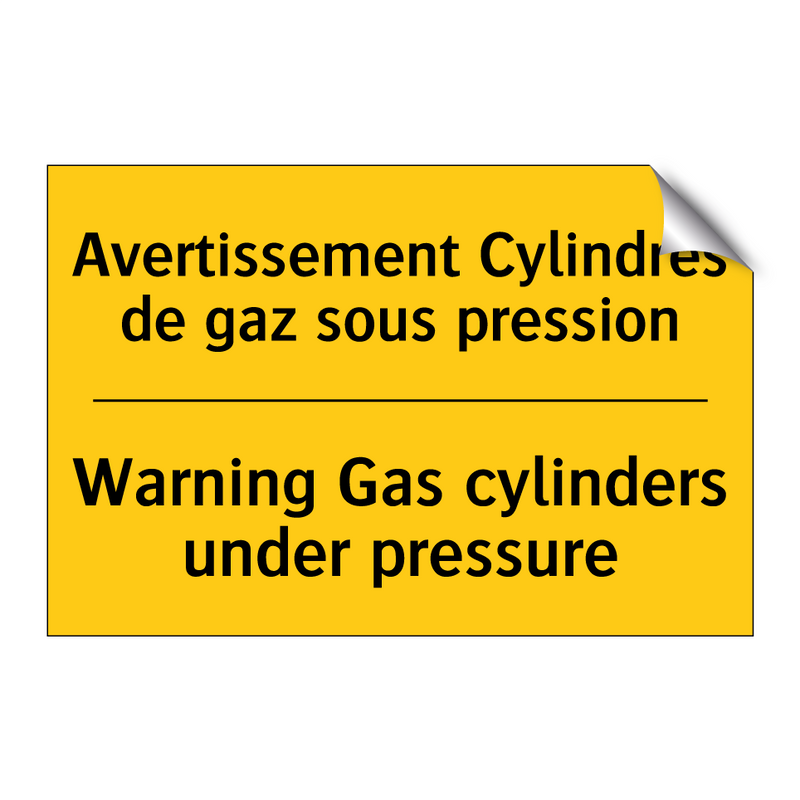 Avertissement Cylindres de gaz  /.../ - Warning Gas cylinders under pressure /.../