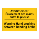 Avertissement Écrasement des mains  /.../ - Warning Hand crushing between  /.../