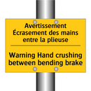 Avertissement Écrasement des mains  /.../ - Warning Hand crushing between  /.../