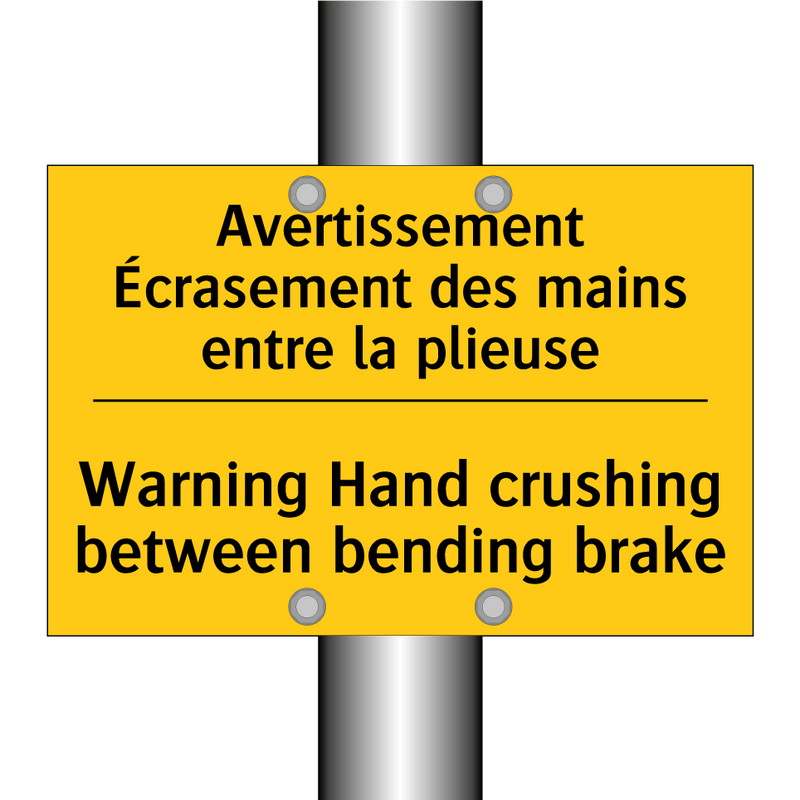 Avertissement Écrasement des mains  /.../ - Warning Hand crushing between  /.../