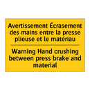 Avertissement Écrasement des mains  /.../ - Warning Hand crushing between  /.../