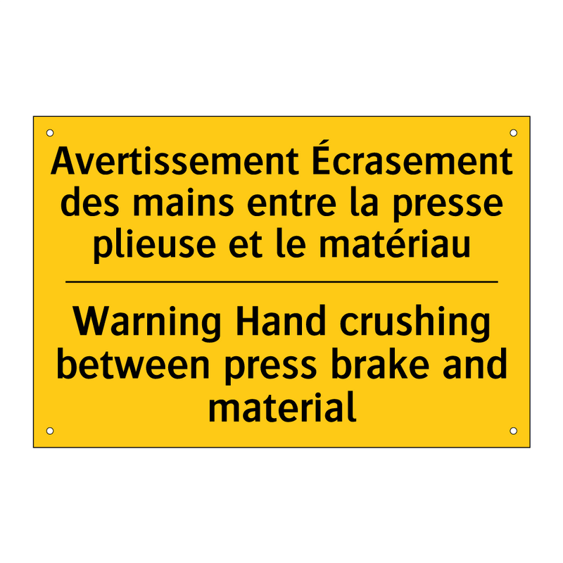 Avertissement Écrasement des mains  /.../ - Warning Hand crushing between  /.../