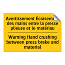 Avertissement Écrasement des mains  /.../ - Warning Hand crushing between  /.../
