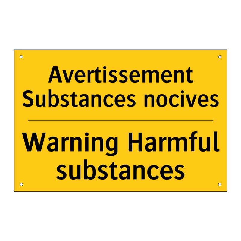 Avertissement Substances nocives /.../ - Warning Harmful substances