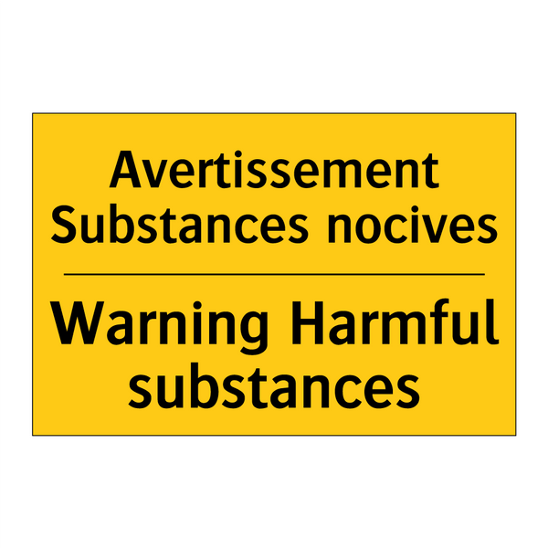 Avertissement Substances nocives /.../ - Warning Harmful substances