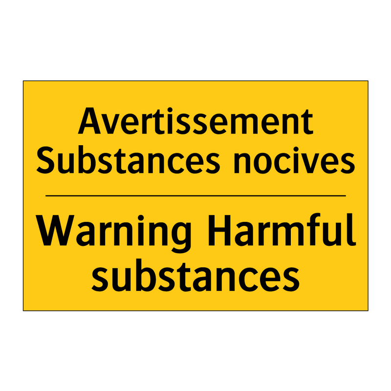 Avertissement Substances nocives /.../ - Warning Harmful substances