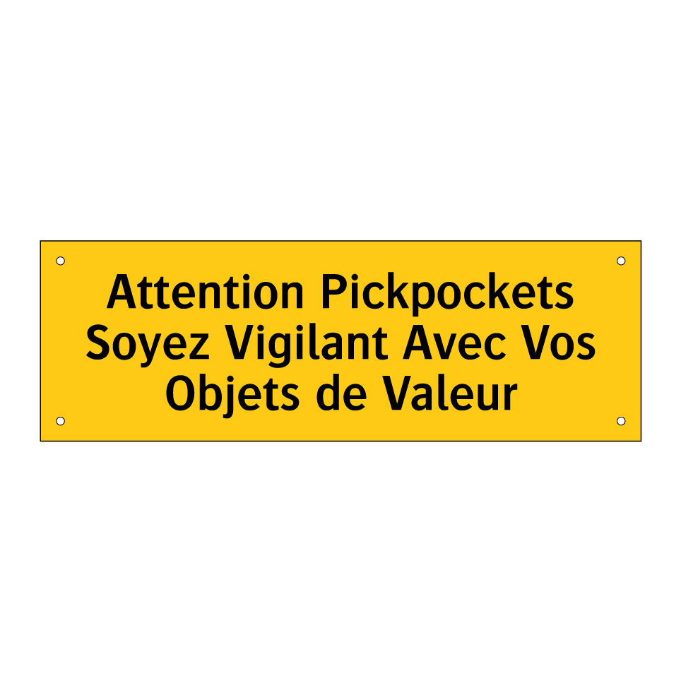 Attention Pickpockets Soyez Vigilant Avec Vos Objets de Valeur