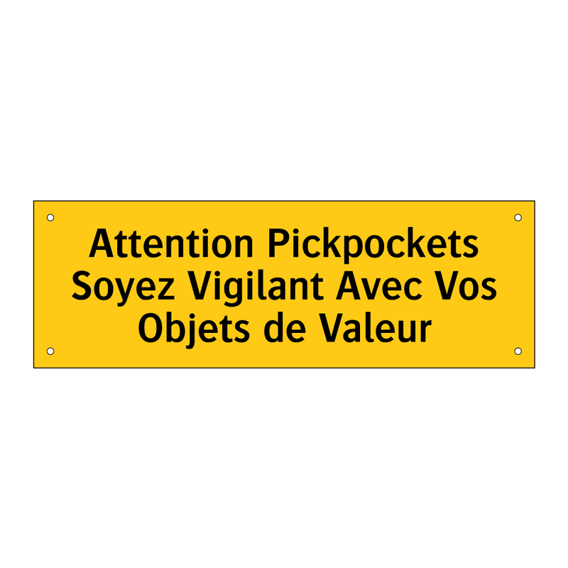 Attention Pickpockets Soyez Vigilant Avec Vos Objets de Valeur