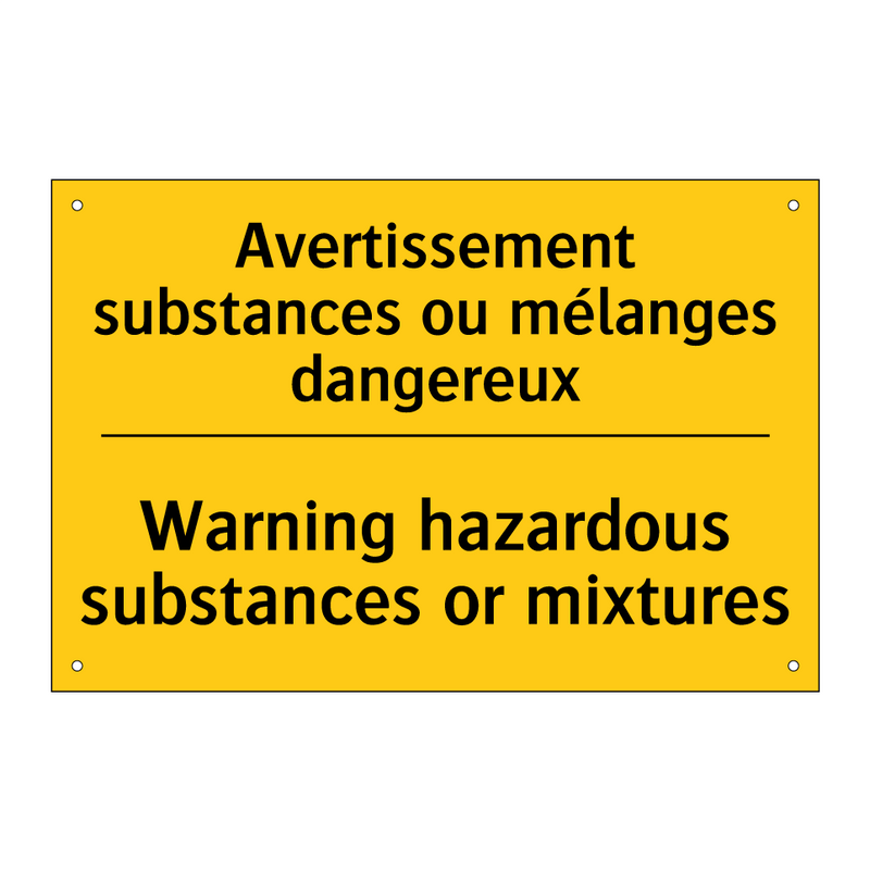 Avertissement substances ou mélanges  /.../ - Warning hazardous substances or  /.../
