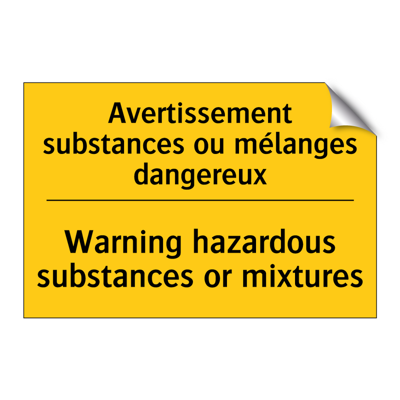 Avertissement substances ou mélanges  /.../ - Warning hazardous substances or  /.../