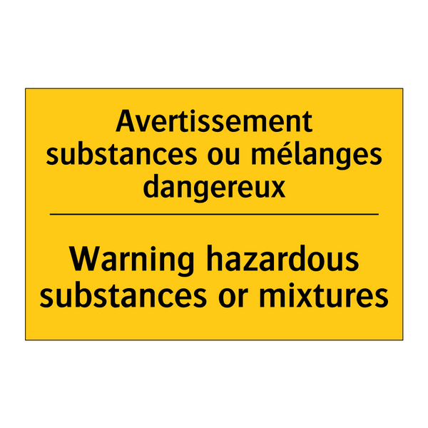Avertissement substances ou mélanges  /.../ - Warning hazardous substances or  /.../