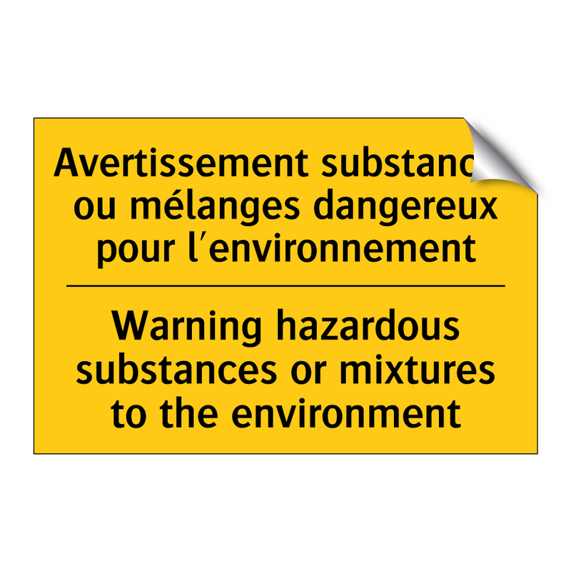 Avertissement substances ou mélanges  /.../ - Warning hazardous substances or  /.../