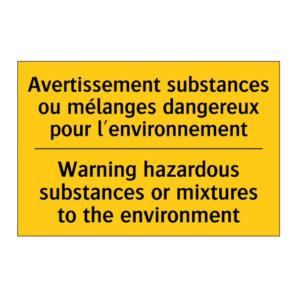 Avertissement substances ou mélanges  /.../ - Warning hazardous substances or  /.../