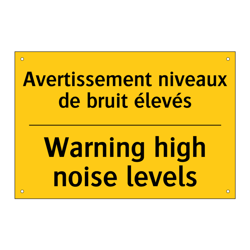 Avertissement niveaux de bruit  /.../ - Warning high noise levels