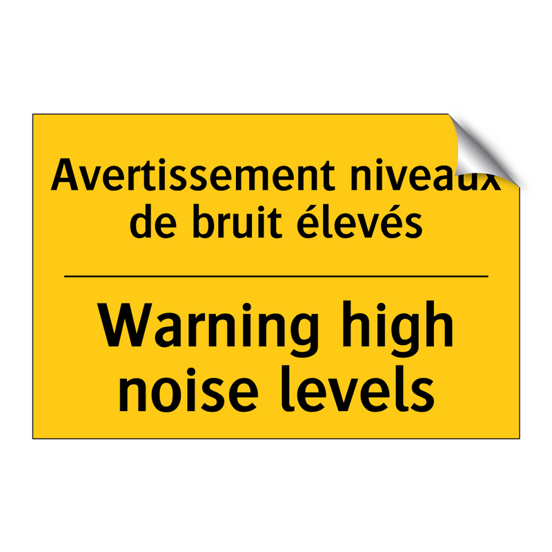 Avertissement niveaux de bruit  /.../ - Warning high noise levels