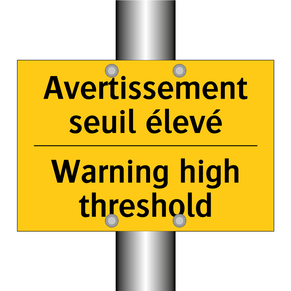 Avertissement seuil élevé - Warning high threshold