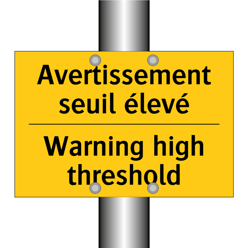Avertissement seuil élevé - Warning high threshold
