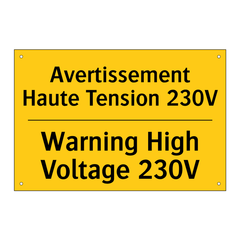 Avertissement Haute Tension 230V /.../ - Warning High Voltage 230V