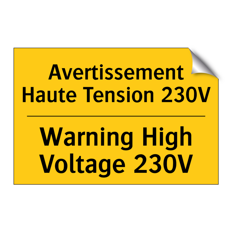 Avertissement Haute Tension 230V /.../ - Warning High Voltage 230V