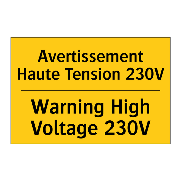 Avertissement Haute Tension 230V /.../ - Warning High Voltage 230V