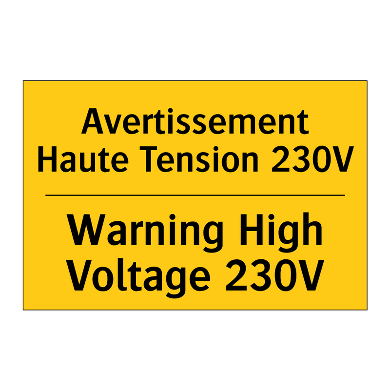 Avertissement Haute Tension 230V /.../ - Warning High Voltage 230V
