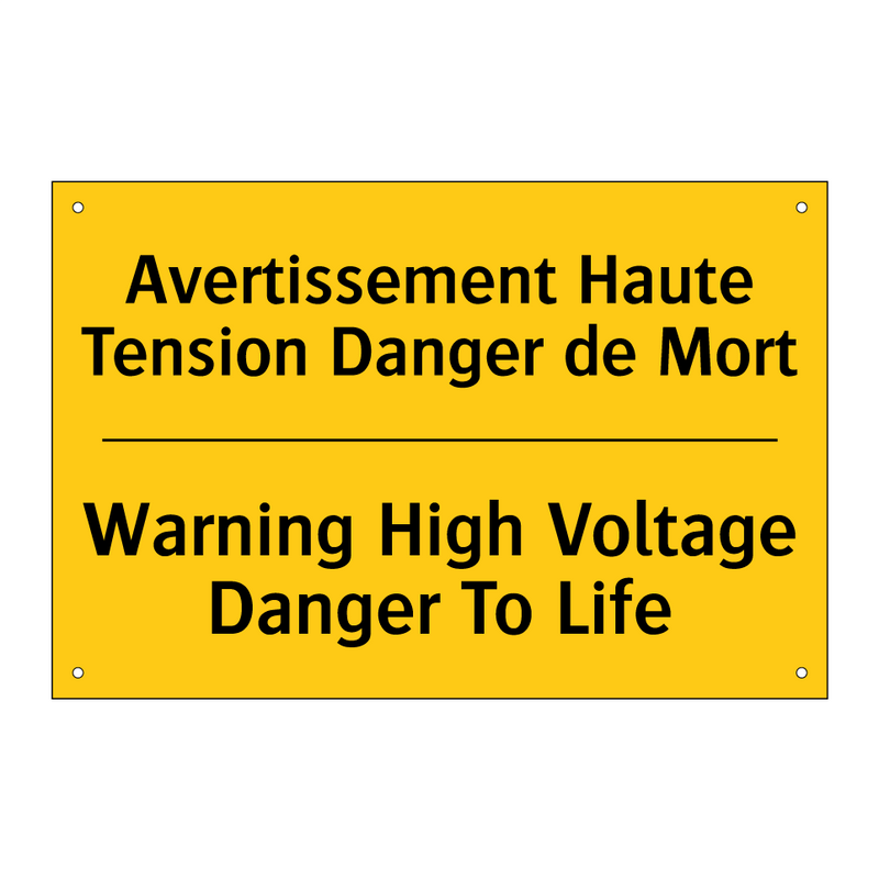 Avertissement Haute Tension Danger  /.../ - Warning High Voltage Danger To  /.../