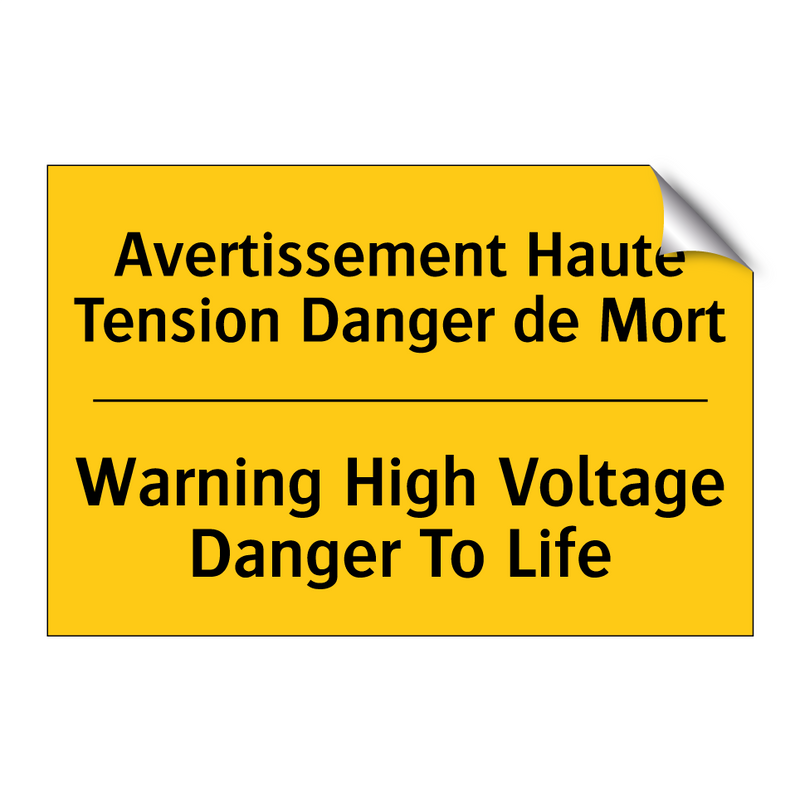 Avertissement Haute Tension Danger  /.../ - Warning High Voltage Danger To  /.../