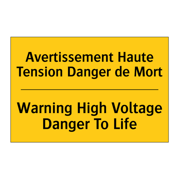 Avertissement Haute Tension Danger  /.../ - Warning High Voltage Danger To  /.../
