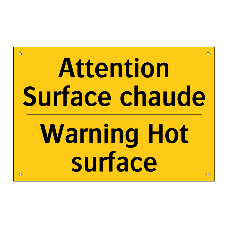 Attention Surface chaude - Warning Hot surface