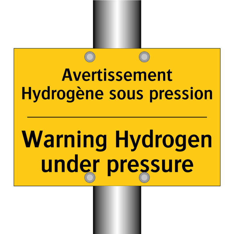 Avertissement Hydrogène sous pression /.../ - Warning Hydrogen under pressure /.../