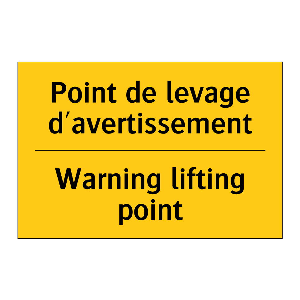 Point de levage d'avertissement /.../ - Warning lifting point