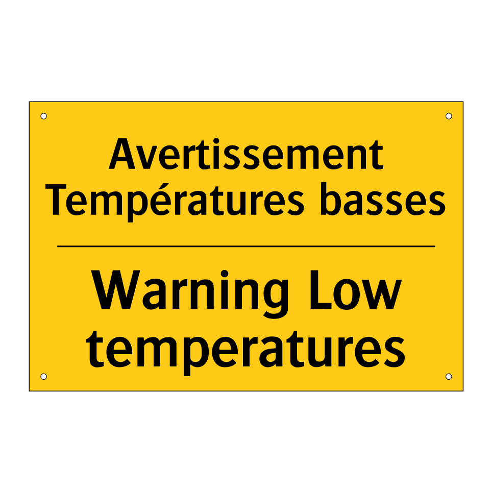 Avertissement Températures basses /.../ - Warning Low temperatures