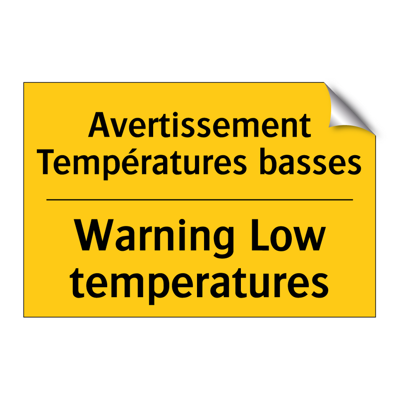Avertissement Températures basses /.../ - Warning Low temperatures