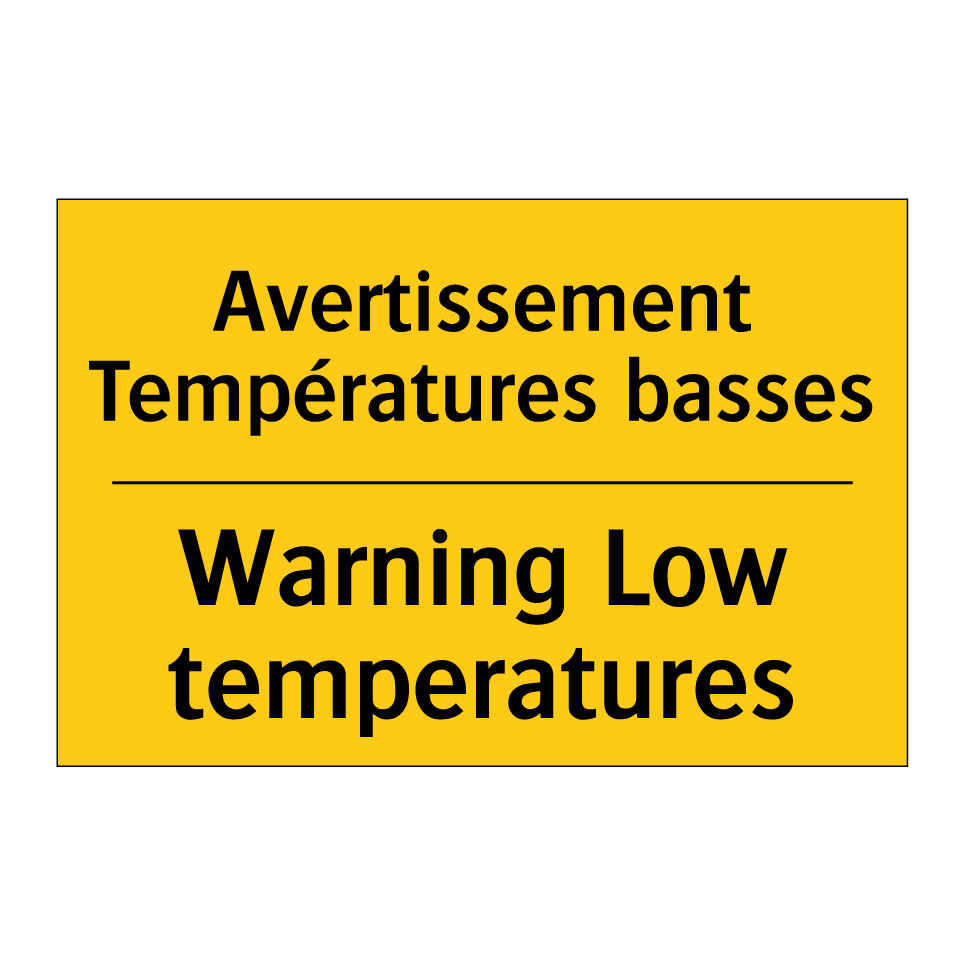 Avertissement Températures basses /.../ - Warning Low temperatures