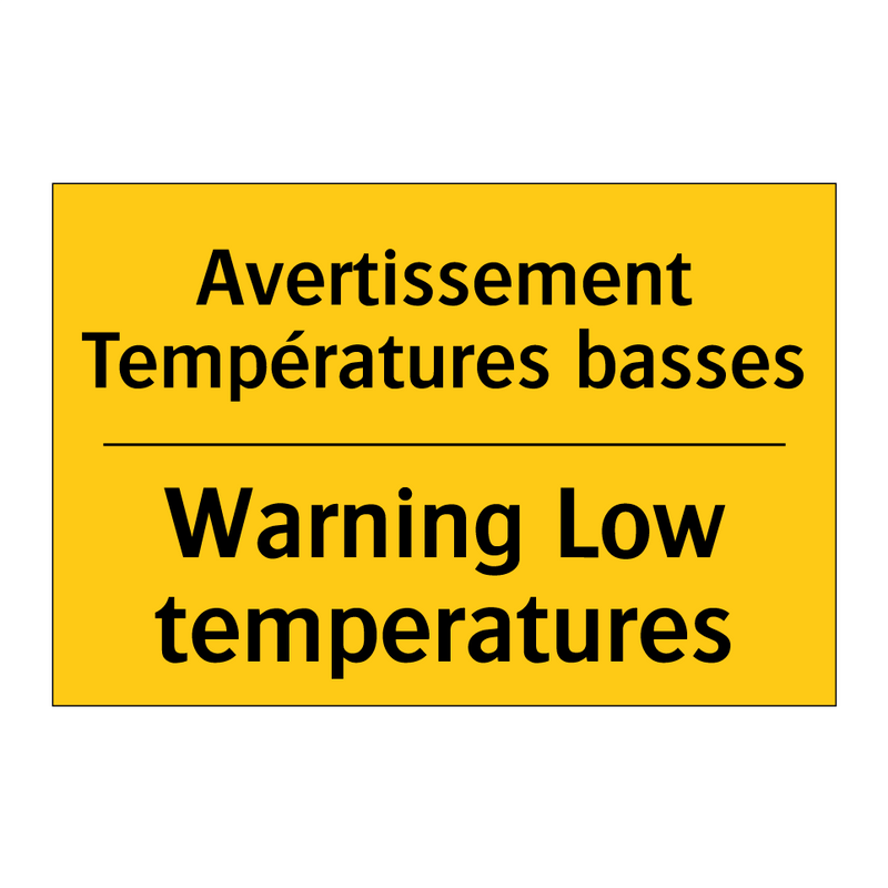 Avertissement Températures basses /.../ - Warning Low temperatures