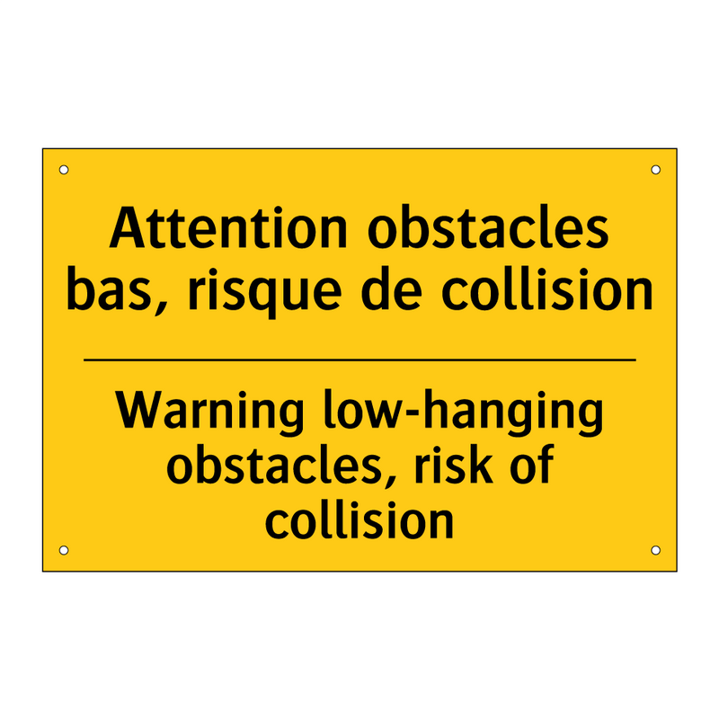 Attention obstacles bas, risque  /.../ - Warning low-hanging obstacles,  /.../