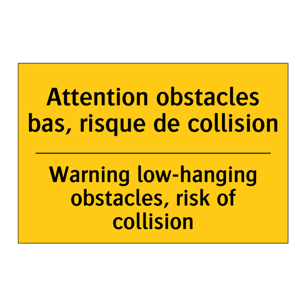 Attention obstacles bas, risque  /.../ - Warning low-hanging obstacles,  /.../