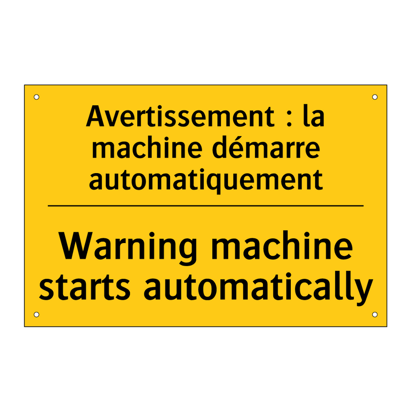 Avertissement : la machine démarre  /.../ - Warning machine starts automatically /.../