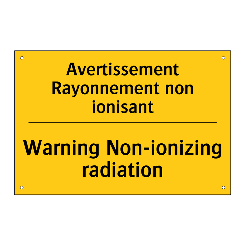 Avertissement Rayonnement non  /.../ - Warning Non-ionizing radiation