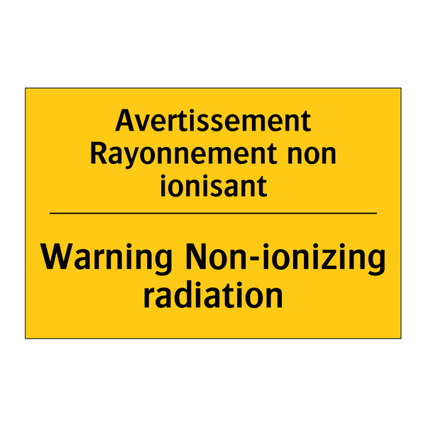 Avertissement Rayonnement non  /.../ - Warning Non-ionizing radiation