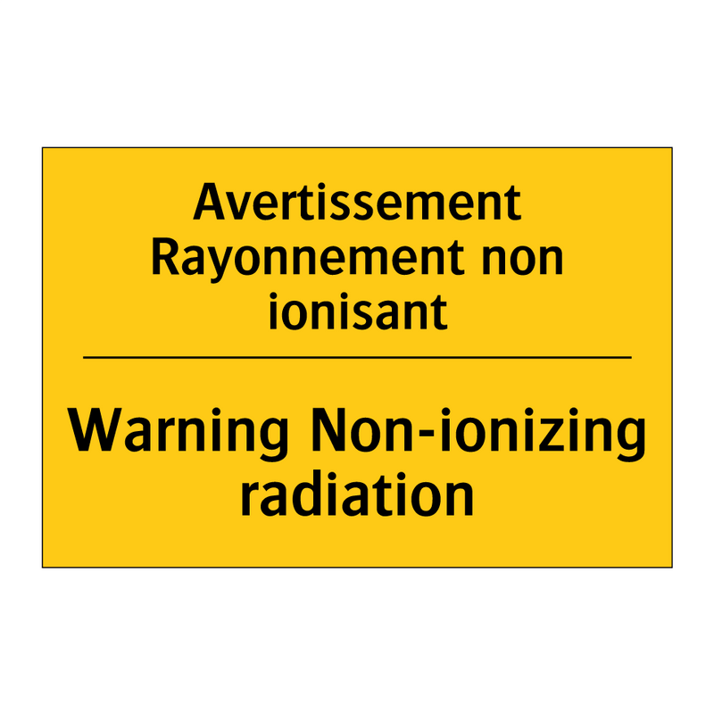 Avertissement Rayonnement non  /.../ - Warning Non-ionizing radiation