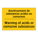 Avertissement de substances acides  /.../ - Warning of acids or corrosive  /.../