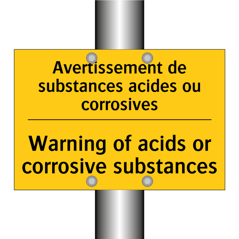Avertissement de substances acides  /.../ - Warning of acids or corrosive  /.../