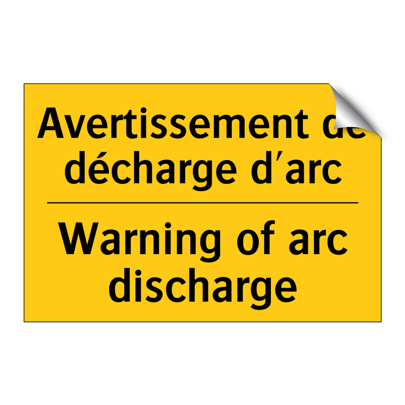 Avertissement de décharge d'arc /.../ - Warning of arc discharge